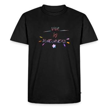 Vive les vacances shirt, voyage shirt - T-shirt Premium bio Homme - noir - Devant - Nico (187cm)