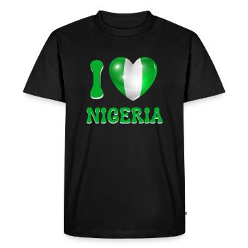 I love Nigeria - T-shirt Premium bio Homme - noir - Devant - Nico (187cm)