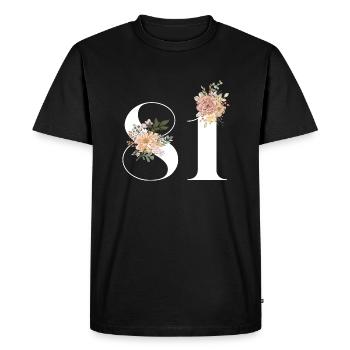 81st anniversary flowers (Gift of 81 years) - Men's Premium Organic T-Shirt - black - Front - Nico (187cm)