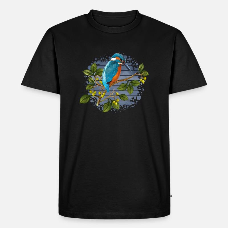 Bunter Vogel - Männer Premium Bio T-Shirt - Schwarz