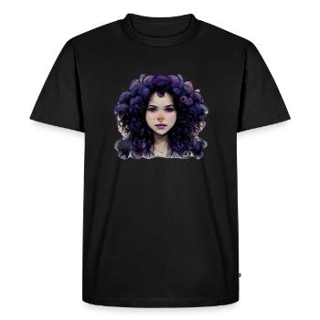 Violet - Men's Premium Organic T-Shirt - black - Front - Nico (187cm)