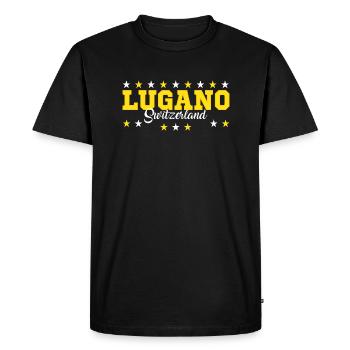 Lugano - T-shirt Premium bio Homme - noir - Devant - Nico (187cm)