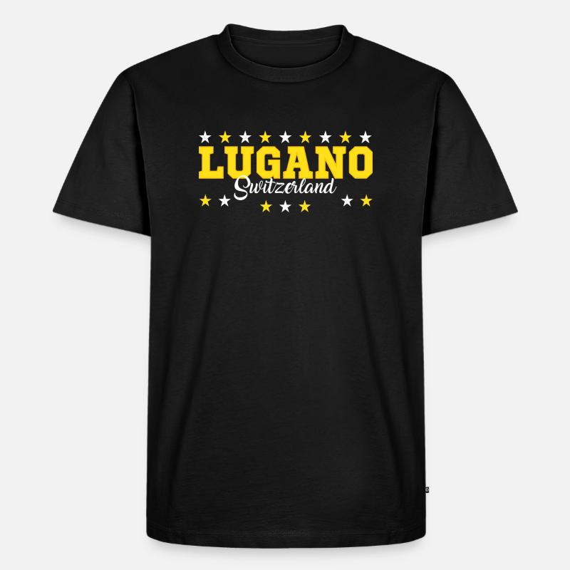 Lugano - Männer Premium Bio T-Shirt - Schwarz