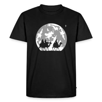 pleine lune et les rois mages - noël - T-shirt Premium bio Homme - noir - Devant - Nico (187cm)