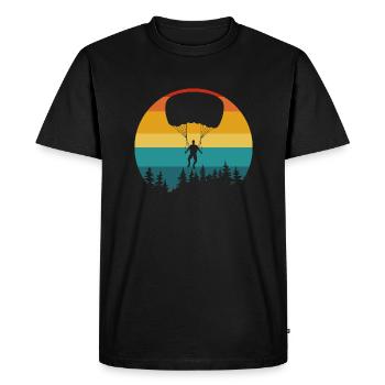 Amateur de parachute vintage - T-shirt Premium bio Homme - noir - Devant - Nico (187cm)