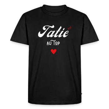 tatie au top idée cadeau - T-shirt Premium bio Homme - noir - Devant - Nico (187cm)