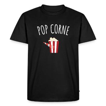 pop corne - T-shirt Premium bio Homme - noir - Devant - Nico (187cm)