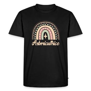 Cadeau Arboricultrice. Boho Rainbow arboricultrice - T-shirt Premium bio Homme - noir - Devant - Nico (187cm)