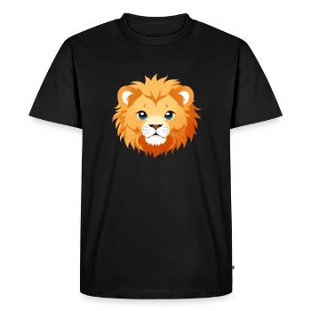 Royal Cartoon Lion Lion Comic 2 - T-shirt Premium bio Homme - noir - Devant - Nico (187cm)