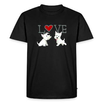Saint-Valentin aimant les chiens - T-shirt Premium bio Homme - noir - Devant - Nico (187cm)