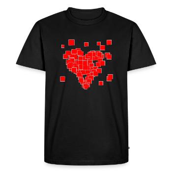 Cœur de pixel - T-shirt Premium bio Homme - noir - Devant - Nico (187cm)