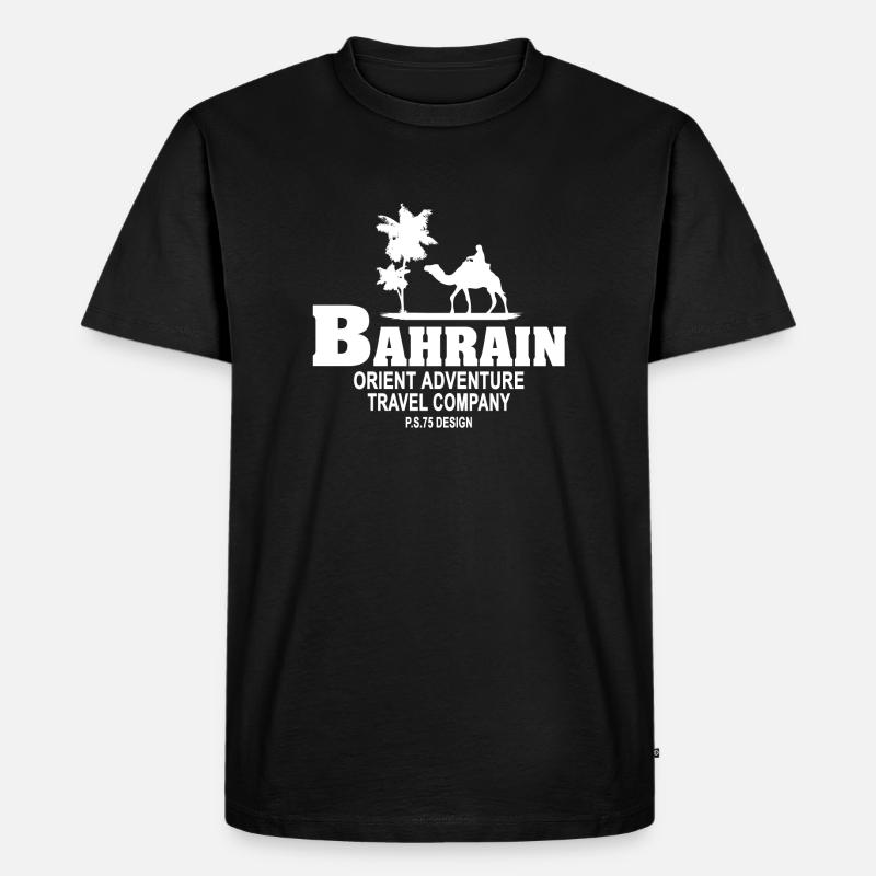 Bahrain - Kamel - Karawane - Dromedar - Männer Premium Bio T-Shirt - Schwarz