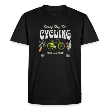 Sunny day for cycling - Men's Premium Organic T-Shirt - black - Front - Nico (187cm)
