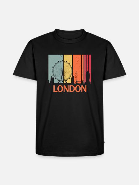 London - Männer Premium Bio T-Shirt - Schwarz