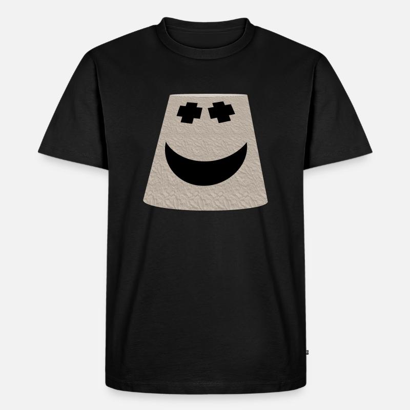 Eimer-Lächeln-Gesicht-Emoticon - Männer Premium Bio T-Shirt - Schwarz