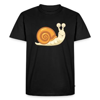 Sleeping funny snail - Men's Premium Organic T-Shirt - black - Front - Nico (187cm)