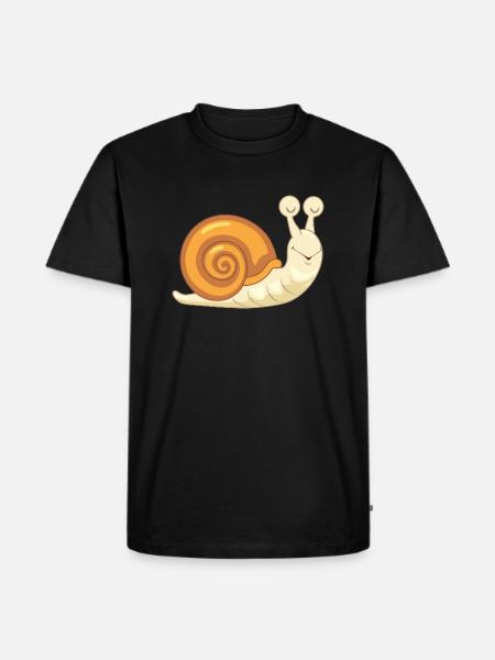 Sleeping funny snail - Men's Premium Organic T-Shirt - black