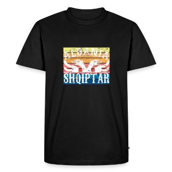Vinatge shqiptar - Men's Premium Organic T-Shirt - black - Front - Nico (187cm)