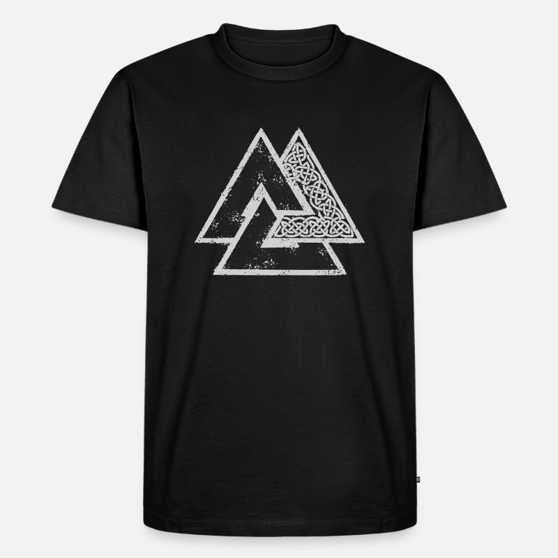 Wikinger-Symbole - Männer Premium Bio T-Shirt - Schwarz