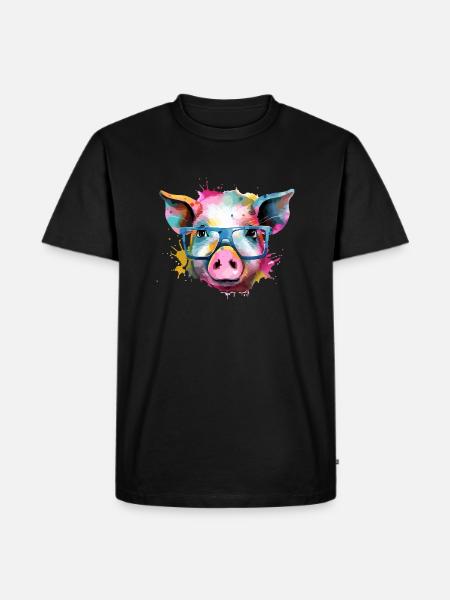 Jim the pig - Men's Premium Organic T-Shirt - black