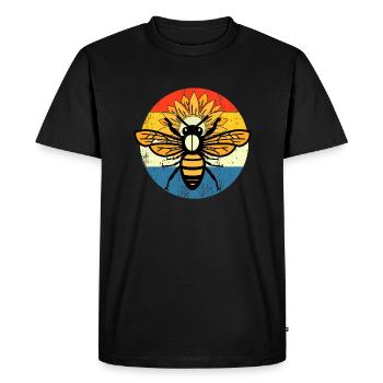 Vintage bee retro sunset - T-shirt Premium bio Homme - noir - Devant - Nico (187cm)