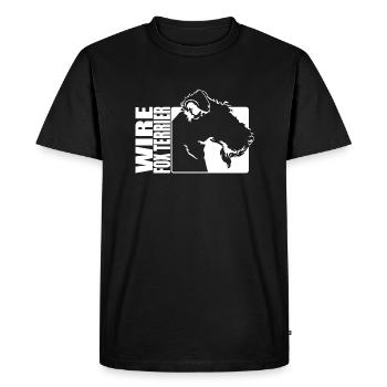 Wire Fox Terrier Profil Chiens Dog Wilsigns - T-shirt Premium bio Homme - noir - Devant - Nico (187cm)