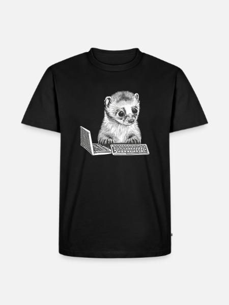 CUTE GEEK FERRET - Men's Premium Organic T-Shirt - black