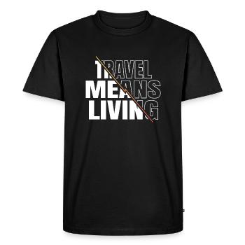 awesome backpacking art typography sayings - Men's Premium Organic T-Shirt - black - Front - Nico (187cm)