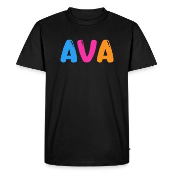 Name - Ava - Men's Premium Organic T-Shirt - black - Front - Nico (187cm)