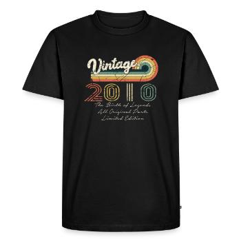 Génial depuis 2010 anniversaire 2010 millésime 201 - T-shirt Premium bio Homme - noir - Devant - Nico (187cm)