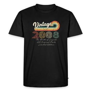 Awesome Since 2008 Anniversary 2008 Vintage 200 - Men's Premium Organic T-Shirt - black - Front - Nico (187cm)
