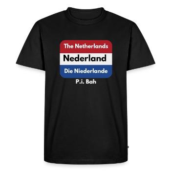 Netherlands in four languages shirt - Men's Premium Organic T-Shirt - black - Front - Nico (187cm)