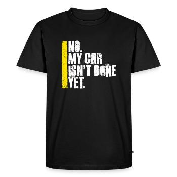 Non Ma voiture n’est pas encore finie Drôle de garagiste mécanicien - T-shirt Premium bio Homme - noir - Devant - Nico (187cm)