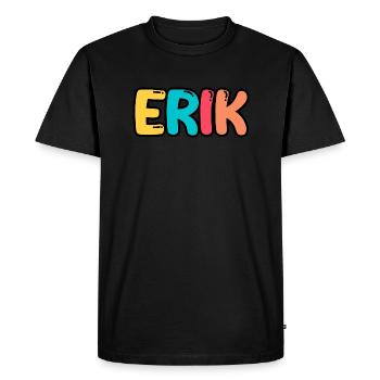 Name - Erik - Männer Premium Bio T-Shirt - Schwarz - Vorne - Nico (187cm)