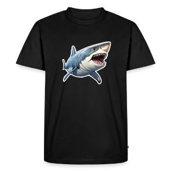 Shark - Men's Premium Organic T-Shirt - black - Front - Nico (187cm)