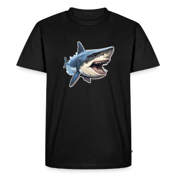 Shark voracious - Men's Premium Organic T-Shirt - black - Front - Nico (187cm)