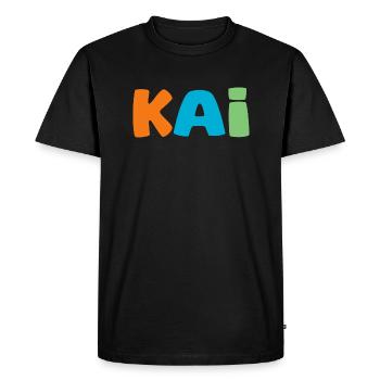 Nom - Kai - T-shirt Premium bio Homme - noir - Devant - Nico (187cm)