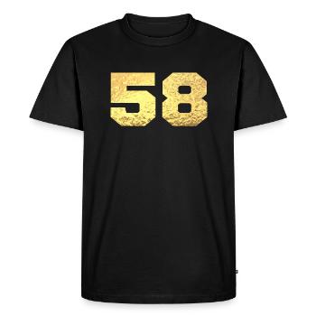 Number 58 Gold Glitter - 58th Anniversary - Men's Premium Organic T-Shirt - black - Front - Nico (187cm)