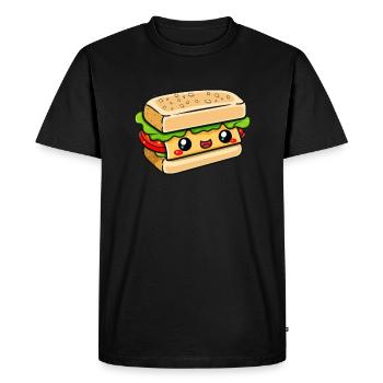 Sandwich avec visage - T-shirt Premium bio Homme - noir - Devant - Nico (187cm)