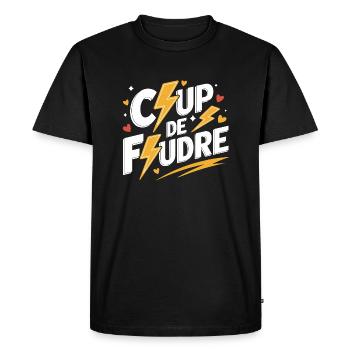 Coup de foudre - T-shirt Premium bio Homme - noir - Devant - Nico (187cm)