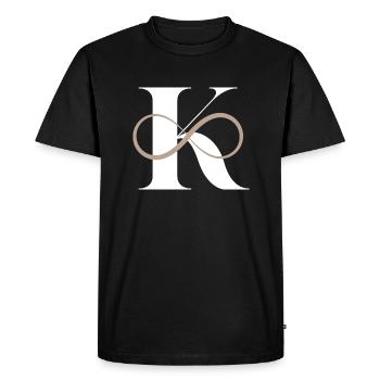 Infinite letter k - Men's Premium Organic T-Shirt - black - Front - Nico (187cm)
