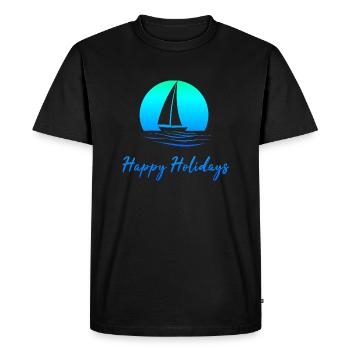 Conception de voiliers - Joyeuses Fêtes - T-shirt Premium bio Homme - noir - Devant - Nico (187cm)