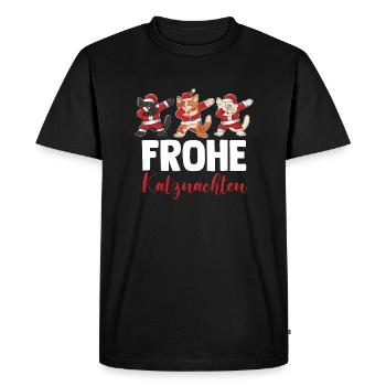 Santa Claus Christmas Party Christmas Cats - Men's Premium Organic T-Shirt - black - Front - Nico (187cm)