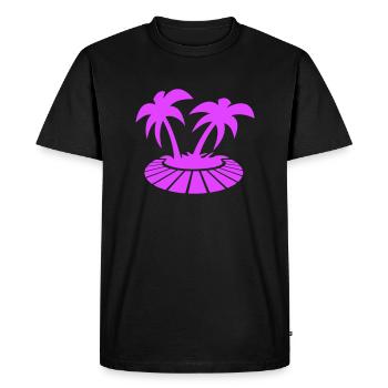 2 Palm Trees Island Beach Holiday Sun Rays Sea - Men's Premium Organic T-Shirt - black - Front - Nico (187cm)