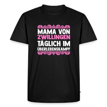 Maman de jumeaux - T-shirt Premium bio Homme - noir - Devant - Nico (187cm)