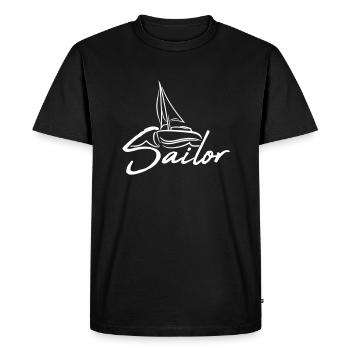 marin texte logo voile équipage amusant bateau icône - T-shirt Premium bio Homme - noir - Devant - Nico (187cm)