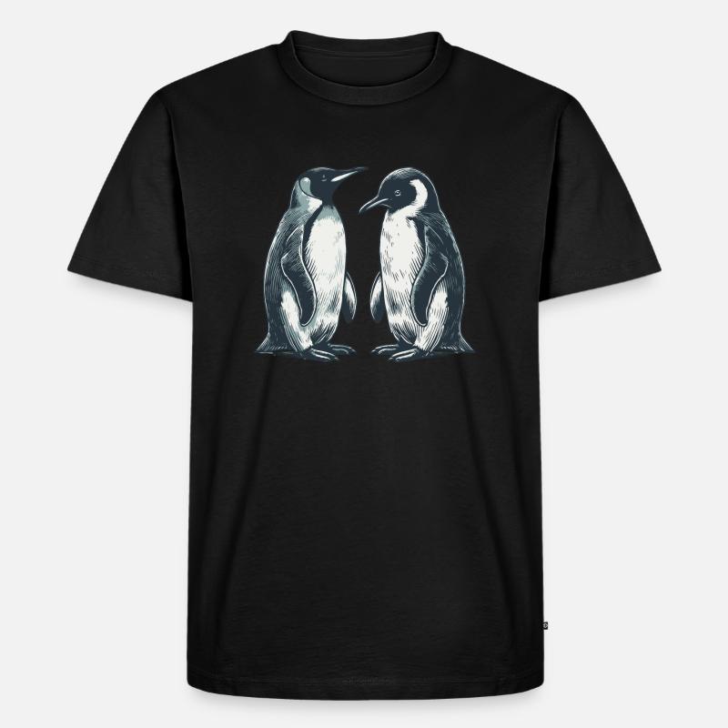 Pinguine - Männer Premium Bio T-Shirt - Schwarz