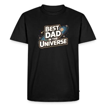 Meilleur cadeau de papa Meilleur univers de papa Galaxy - T-shirt Premium bio Homme - noir - Devant - Nico (187cm)