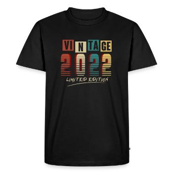 Vintage 2022 : Edition Limitée - 3e anniversaire. - T-shirt Premium bio Homme - noir - Devant - Nico (187cm)