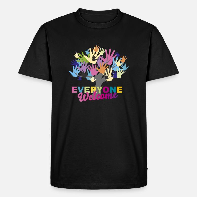 Tree Everyone Welcome - Männer Premium Bio T-Shirt - Schwarz